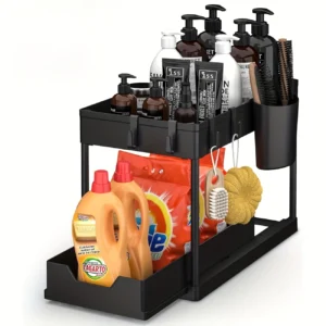Space Saving 2 tier Pull Out. Black