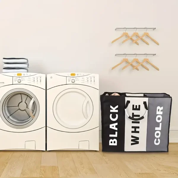 Portable Laundry Basket 3 Compartments
