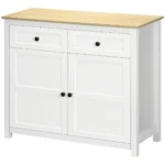Sideboard, Modern Kitchen Storage Cabinet with Drawers and Adjustable Shelf, for Living Room and Entryway, White