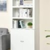 Kitchen Buffet with Hutch, Freestanding Cupboard, Pantry with 6-Tier Shelving, 2 Doors Cabinet with Adjustable Shelves, White, Wood Grain. 72"