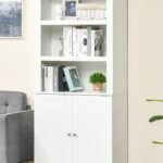 Kitchen Buffet with Hutch, Freestanding Cupboard, Pantry with 6-Tier Shelving, 2 Doors Cabinet with Adjustable Shelves, White, Wood Grain. 72"