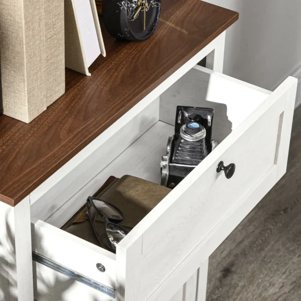 Farmhouse Sideboard Storage Cabinet with Doors and Drawer for Kitchen, Living room, 23.6" x 11.8" x 34.4", White