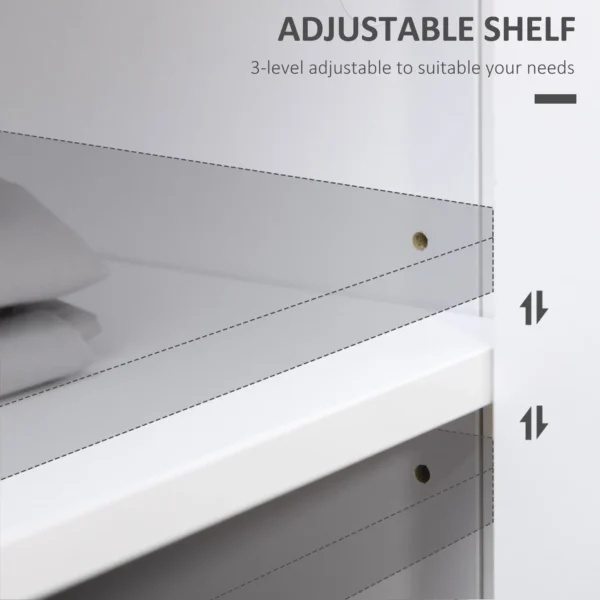 Sideboard, Modern Kitchen Storage Cabinet with Drawers and Adjustable Shelf, for Living Room and Entryway, White