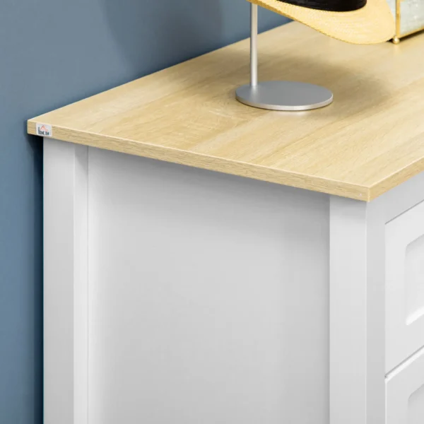 Sideboard, Modern Kitchen Storage Cabinet with Drawers and Adjustable Shelf, for Living Room and Entryway, White