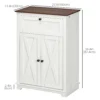 Farmhouse Sideboard Storage Cabinet with Doors and Drawer for Kitchen, Living room, 23.6" x 11.8" x 34.4", White