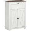 Farmhouse Sideboard Storage Cabinet with Doors and Drawer for Kitchen, Living room, 23.6" x 11.8" x 34.4", White