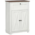 Farmhouse Sideboard Storage Cabinet with Doors and Drawer for Kitchen, Living room, 23.6" x 11.8" x 34.4", White