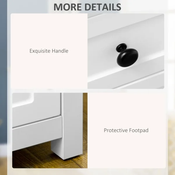 Sideboard, Modern Kitchen Storage Cabinet with Drawers and Adjustable Shelf, for Living Room and Entryway, White